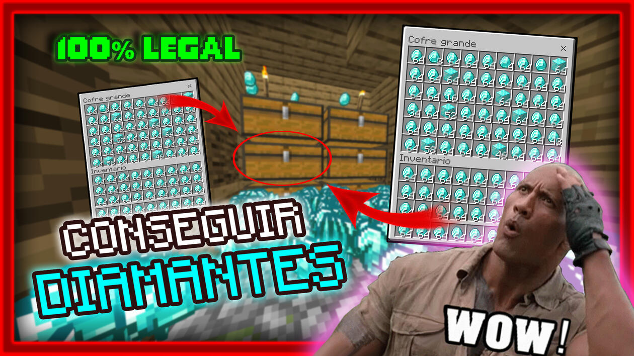 Miniatura de Minecraft, cómo conseguir diamantes. Ejemplo de miniatura.