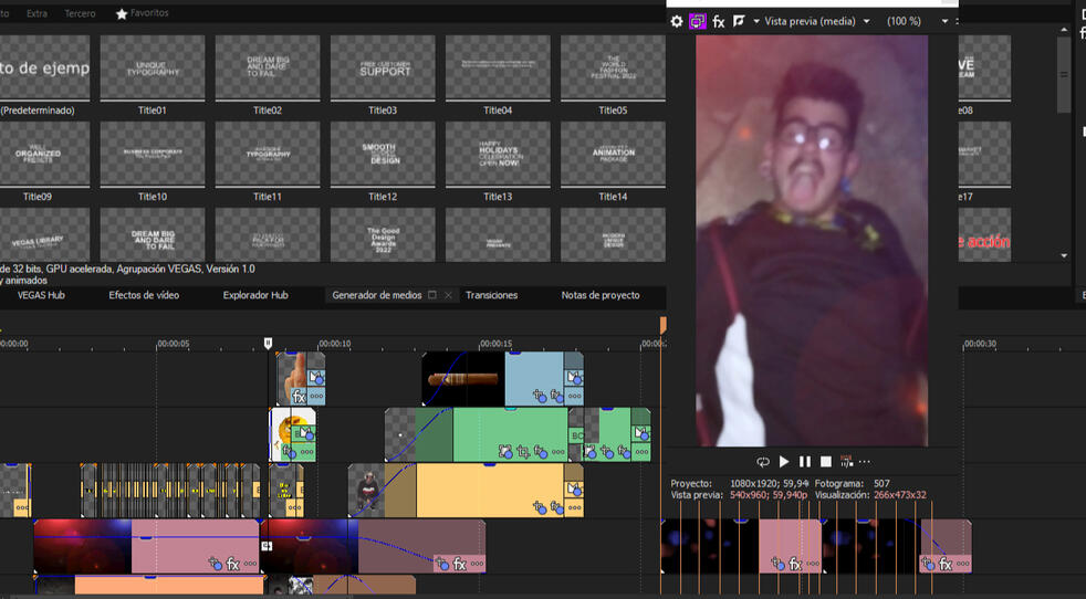 Muestra de proyecto con efectos visuales y sonoros